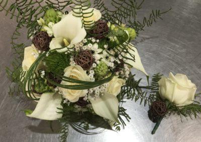 Bouquet de mariée ivoire vert - Histoire de Fleurs Abbeville